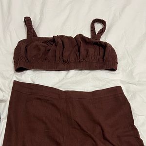 Brown set - top&skirt